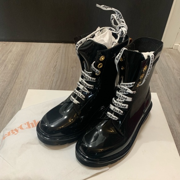 BNIB See By Chloe Florrie black rain boots size 36 - Picture 4 of 10